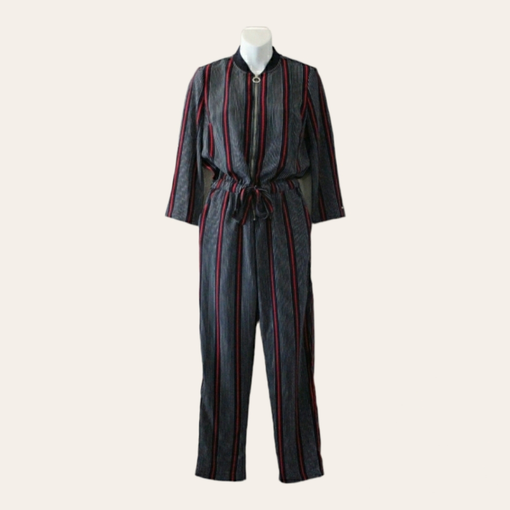 Tommy Hilfiger Navy Striped Jumpsuit - Picture 1 of 12